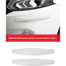 MarkEntegra Karbon Desenli Beyaz Araba Tampon Koruyucusu, 2'li Set