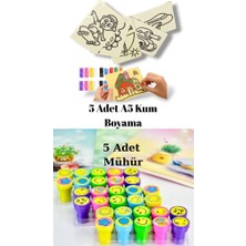 Nostaljik Lezzetler Nostaljik Oyuncak Mühür Istampa 5 Adet + Kum Boyama Seti 5 Adet A5 Boyutunda (20X13,5 Cm)