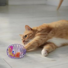 MarkEntegra Spiral Tel Top & Peluş Fareli Kedi Oyuncağı - Zıplayan Eğlence