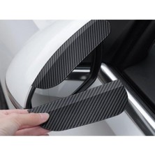 MarkEntegra Karbon Desenli Yağmur Koruyucu Ayna Siperlik - Evrensel Uyumlu