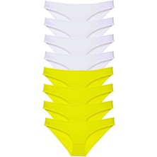 Toyigoo 8 Adet Süper Eko Set Likralı Kadın Slip Külot Sarı Beyaz TYG-84037RS