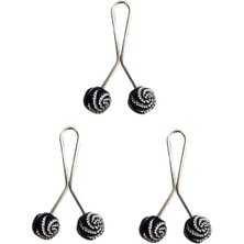 Toyigoo 3 Adet Tesettür Eşarp ve Şal Klipsi Siyah Desenli TYG-84037RS