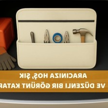 MarkEntegra Suya Dayanıklı Pratik Araç Bagaj Organizeri - Katlanabilir Seyahat Çantası (Bej)