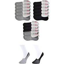 Toyigoo Siyah ve Gri Kadın Babet Çorap 15 Çift TYG-84037RS