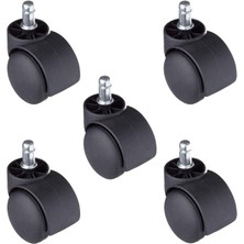 BADEM10 5 Adet Pimli Geçmeli Ofis Koltuk Sandalye Tekeri 50 mm