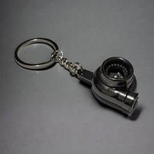 MarkEntegra Titanyum Gri Metal Oto Anahtarlık Turbo Figürü