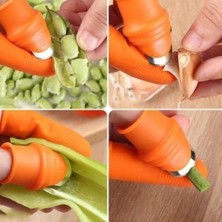 Vice Avm 5 Parça Pratik Parmak Koruyucu 1 Parça Baş Parmak Bıçaklı Eldiven Sebze Meyve Soyucu Kesme Ayıklayıcı Silikon Set GO-53-vice 01839