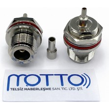 Motto RG316 Uyumlu N Tipi Dişi Konnektör (Panel Tip – Sıkmalı)
