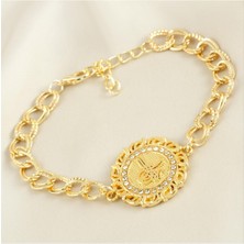 Zero Land Gld-Spt- Osmanlı Tuğralı Taşlı Bileklik-Sarı