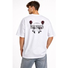 Alfanora Erkek Bisiklet Yaka Baskılı Kısa Kollu Tişört Streetwear Günlük Basic Pamuklu T-Shirt - Beyaz