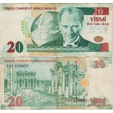 Banknoting 8. Emisyon 20 Ytl E67 Yeni Türk Lirası. Çok Temiz(-)