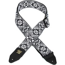 MarkEntegra Ayarlanabilir Uzunlukta Tribal Gümüş Desenli Gitar Askısı