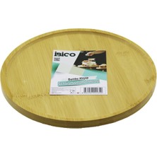 Vice Avm YUVARLAK=24.5CM AYAKLI=4CM KENARLI YÜZEY AHŞAP BAMBU SUNUM TEPSİSİ - MİNİ SOFRA GO-53-vice 01586