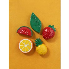 Tilekey Seramik Meyve Konseptli Dekoratif Buzdolabı Magnet Seti – 5’li Renkli Mutfak Magneti