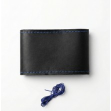 Valente Lusso Mastercraft Serisi Iğne Iplikli Dikmeli Direksiyon Kılıfı - Mavi Dikişli 5 Farklı Doku (38-40CM)+A9