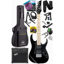 Maxword DE-150BK-25AMP Maple Klavye Hh 25W Amfili Elektro Gitar Seti ABS Malzemeden Üretilmiştir