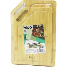 Vice Avm 2PCS SETKIRIK KENARLI - OVAL DELİKLİ AHŞAP BAMBU KESİM PANOSU - KESME TAHTASI 18X28X1CM--22X32X1CM GO-53-vice 01325