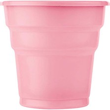 Roll-Up Plastik Meşrubat Bardağı Pembe 7 oz 25 Adet