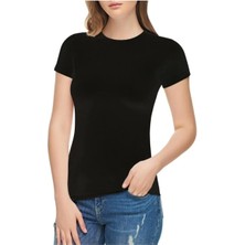 Elit Siyah Kısa Kol Basic Kadın Body-Siyah-S