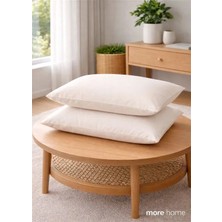 More Home Kapaklı Yastık Kılıfı (2 Adet) 50 x 70  cm Krem