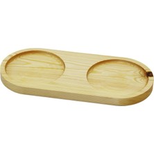 Vice Avm 2 BÖLMELİ - OVAL   AÇIK RENK=SADE  AHŞAP YAĞDANLIK ALTLIK  27X12.5CM GO-53-vice 01924