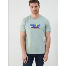 Lc Waikiki Yeni Sezon Bisiklet Yaka Baskılı Penye Erkek Tişört