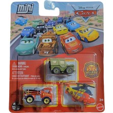 Disney Pixar Cars - Üçlü Mini Racers - Race Rescue - Sarge & Red & Rotor Turbosky JJW59