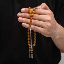 İntora Gümüş Püskül Sıkma Kehribar Tesbih