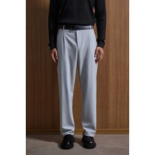 Erkek Baggy Fit Kumaş Pantolon Gri