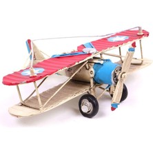 İntora Metal Uçak Çift Kanatlı Biblo Dekoratif Hediyelik