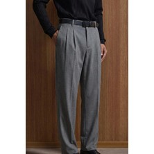 Erkek Baggy Fit Kumaş Pantolon Antrasit