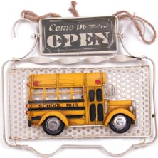 İntora Dekoratif Metal Kapı Yazısı Okul Otobüsü Dekorlu Hediyelik