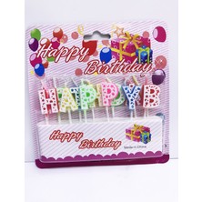 İntora Parti Malzemeleri Happy Birthday Renkli Mum