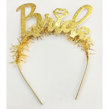 İntora Parti Altın Renk Bekarlığa Veda Italik Yazı Alyanslı Bride Taç