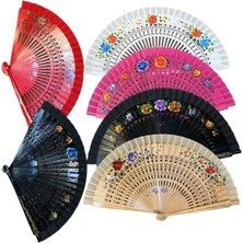 İntora Bambu Yelpaze Karışık Renk 12 Adet