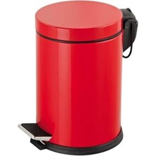 MarkEntegra 3 Litre Kapasiteli Paslanmaz Pedallı Çöp Kovası - Kırmızı