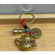 İntora Metal Şans ve Bereket Kedisi Anahtarlık