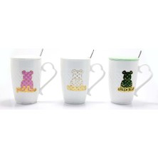 İntora Ayıcık Tasarımlı Porselen Kupa Bardak ALK1279 Dekoratif Hediyelik