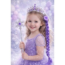 Prıncess Dream Taç & Asa Aksesuar Seti Saçlı Kartanesi Prensesi Taç Asa Seti