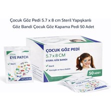 Sylar Çocuk Göz Pedi 5.7 x 8 cm Steril Yapışkanlı Göz Bandı Çocuk Göz Kapama Pedi 50 Adet 1 Kutu