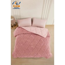 Çift Kişilik Çift Taraflı 195X215 Lüx Welsoft Yorgan Pudra.