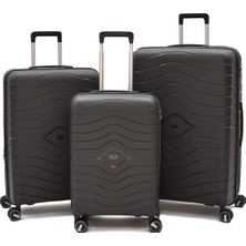 Ççs Körüklü Kırılmaz Polipropilen 3’lü Valiz Seti – Genişletilebilir, 360° Sessiz Tekerlek 5242