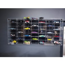 Masterpol Siyah 1/64 Ölçekli Kapaklı 49LU Koleksiyon Araba Rafı Araç Standı Die Cast Model Pleksi Akrilik