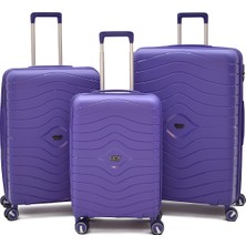 Ççs Körüklü Kırılmaz Polipropilen 3’lü Valiz Seti – Genişletilebilir, 360° Sessiz Tekerlek 5242