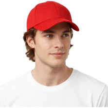 Maviş Tuhafiye Logosuz Kırmızı Modern Spor Şapka Erkek/kadın