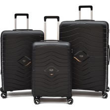 Ççs Körüklü Kırılmaz Polipropilen 3’lü Valiz Seti – Genişletilebilir, 360° Sessiz Tekerlek 5242