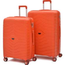 Ççs Körüklü Kırılmaz Polipropilen 2’li Valiz Seti – Orta + Büyük Boy, 360° Sessiz Tekerlek 5242