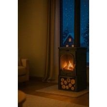 Flame Stove Modena Lüx Style 3 Camlı Odun Hazneli Şömine FS-022ST