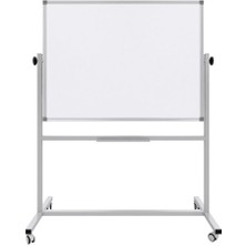 Panda Ayaklı Yazı Tahtası Mobil Çift Taraflı Tekerlekli 360 Dönerli Laminant 90X120 cm - Beyaz