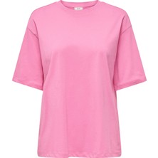 Only Jdy Kadın Yuvarlak Yaka Pembe T-Shirt - 15366305